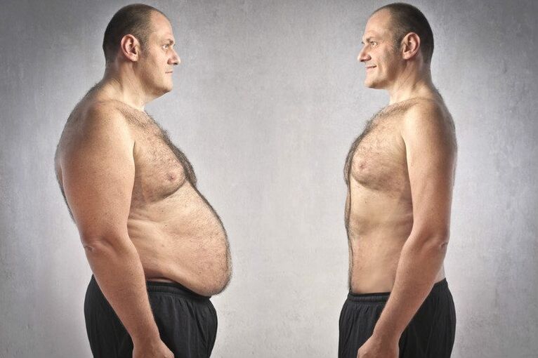 Photos of a man before and after losing weight
